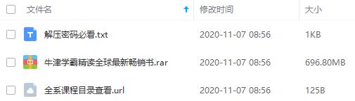 《牛津学霸精读全球最新畅销书》百度云网盘资源分享下载[MP3/696.80MB]