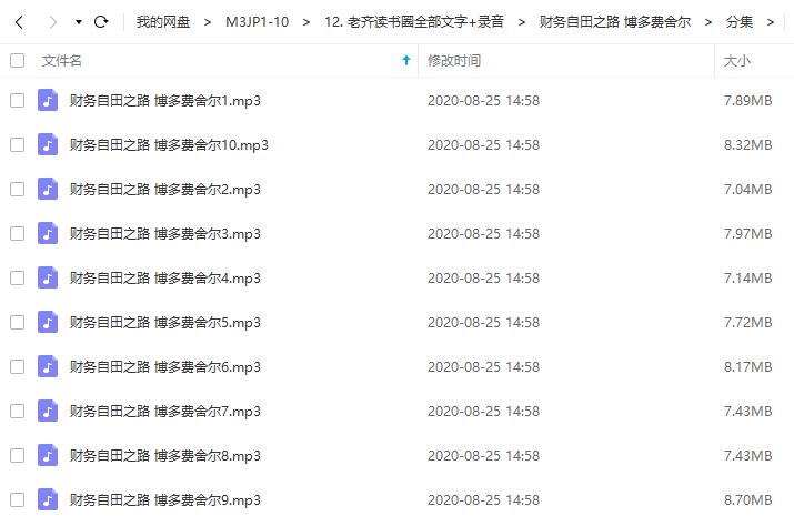 财经投资-《老齐读书圈》音频课程合集百度云网盘资源分享下载(57本)[MP3/PDF/6.90GB]