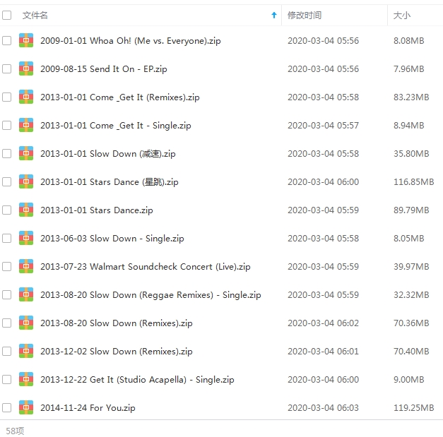 Selena Gomez(赛琳娜)58张专辑/单曲(2009-2019)合集[MP3/1.48GB]百度云网盘下载