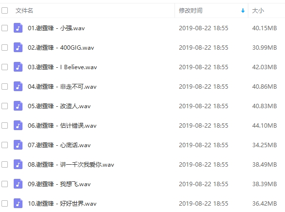 谢霆锋11张专辑无损音质歌曲合集百度云网盘下载