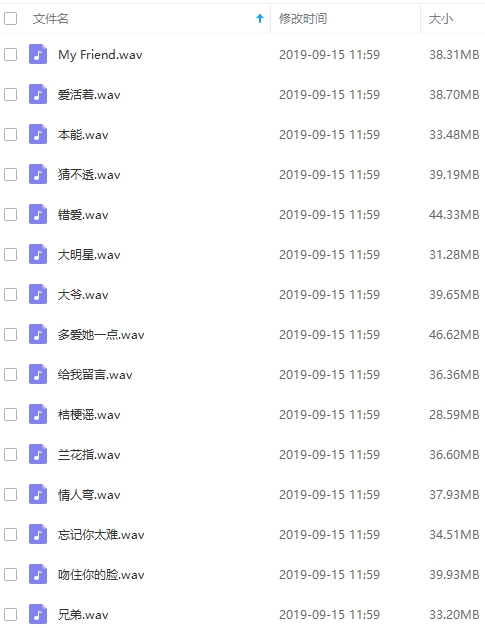 阿里郎精选15首无损歌曲[WAV/558.67MB]百度云网盘下载