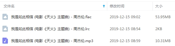 周杰伦新歌《我是如此相信》(《天火》主题曲)[FLAC/MP3/64.26MB]百度云网盘下载