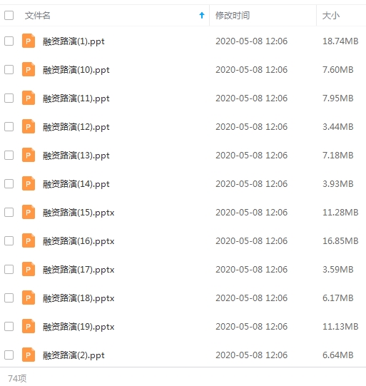 73套融资路演PPT模板合集[PPT/PTTX/1.28GB]百度云网盘下载
