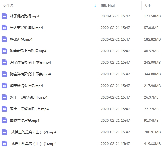 淘宝美工视频教程合集[MP4/1.99GB]百度云网盘下载