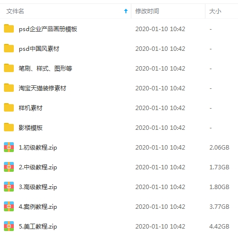 Photoshopcc2019初级入门到高级教程附配套课程素材[MP4/PSD/CR2/176.90GB]百度云网盘下载