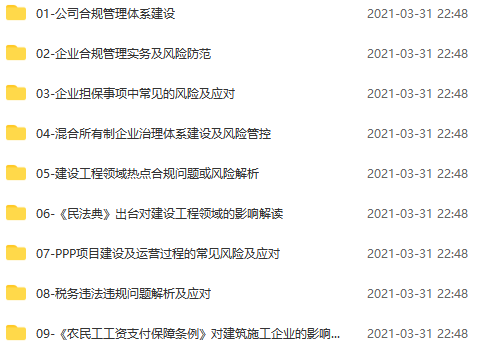2020年公司合规与风险管理培训班【完结】[MP4/6.89 GB]百度网盘下载