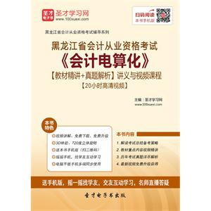 黑龙江省会计从业资格考试《会计电算化》【教材精讲＋真题解析】讲义与视频课程【20小时高清视频】